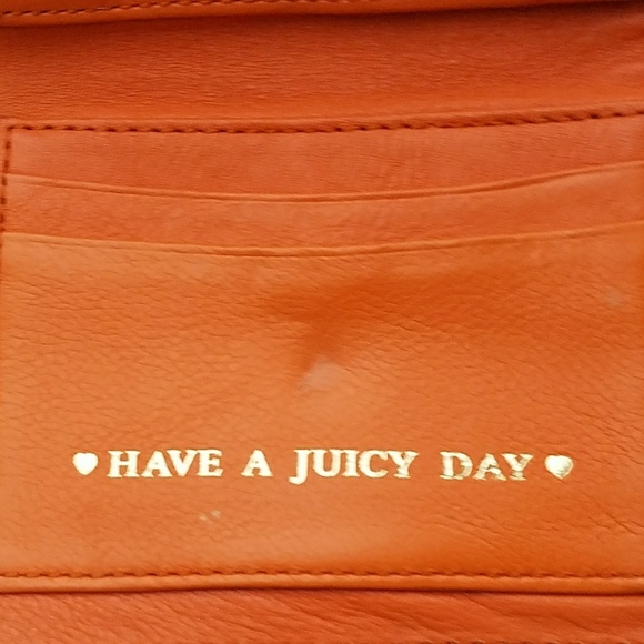 Rare Y2K Juicy Couture Orange Leather Chain Wallet Bag - Picture 6 of 7